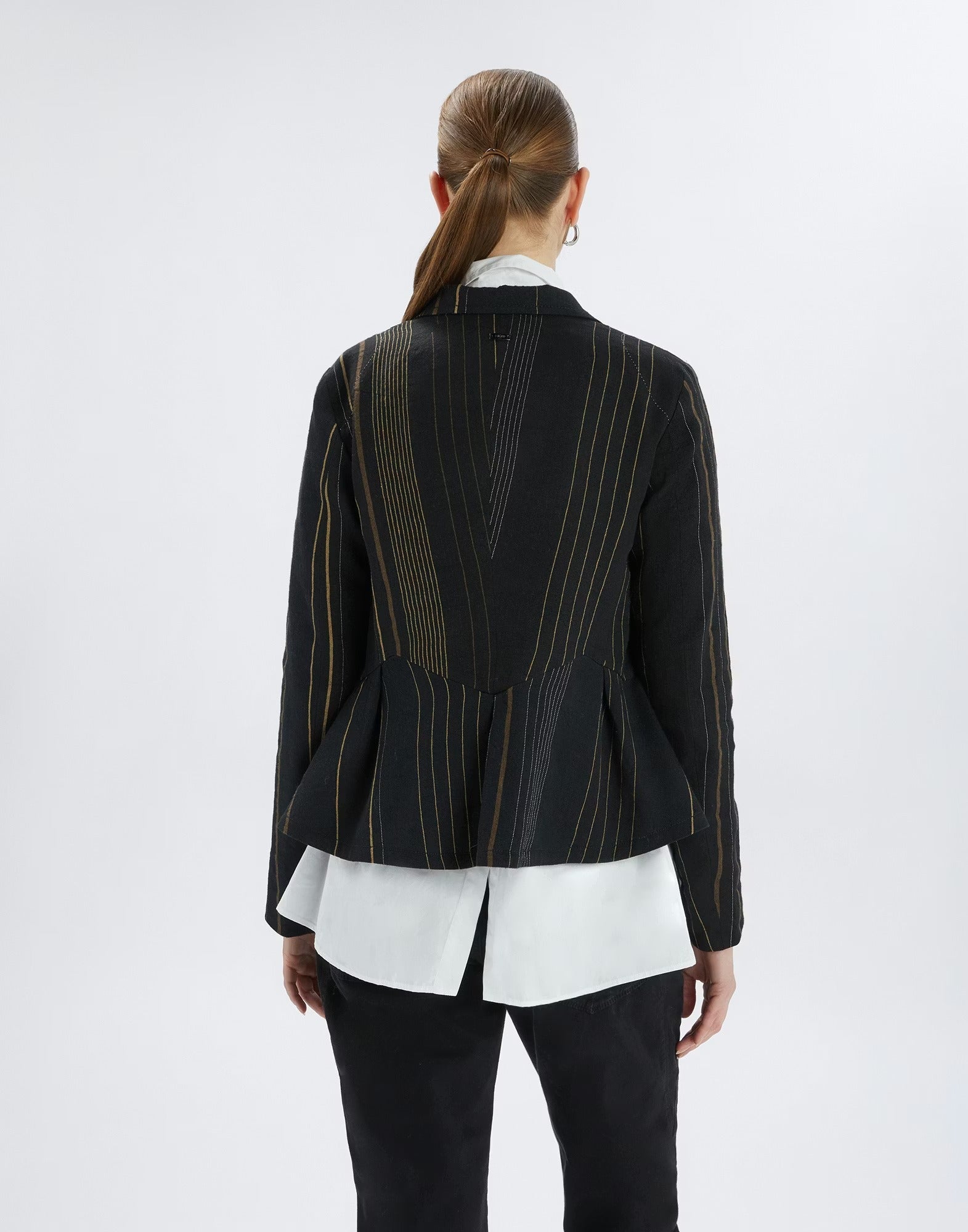 Mimi Black jacket with contrast topstitching