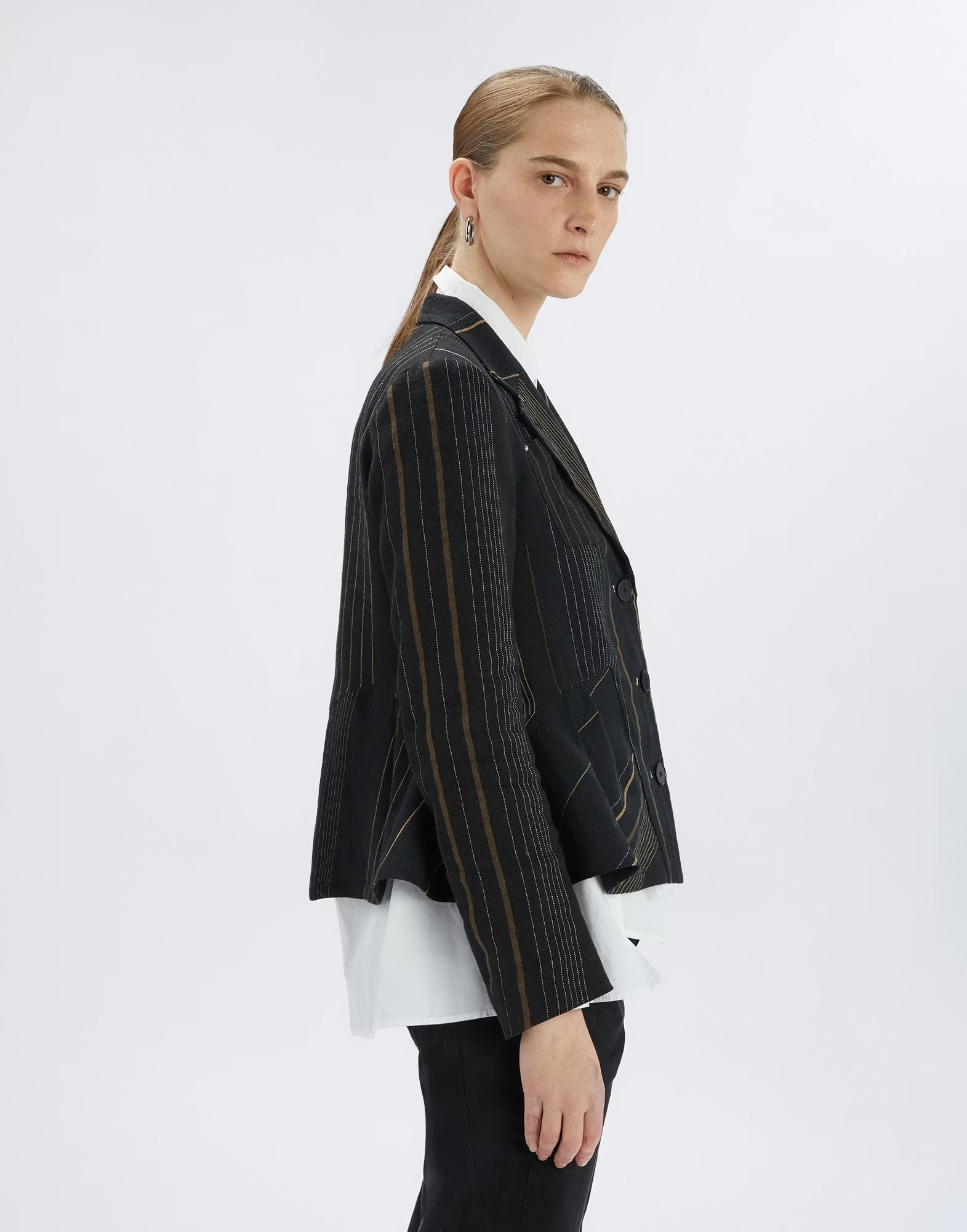 Mimi Black jacket with contrast topstitching