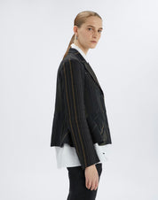 Mimi Black jacket with contrast topstitching