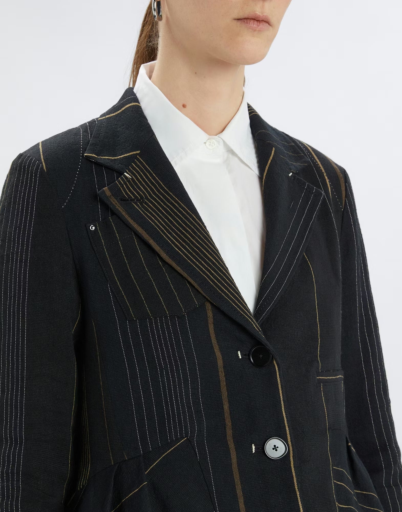 Mimi Black jacket with contrast topstitching