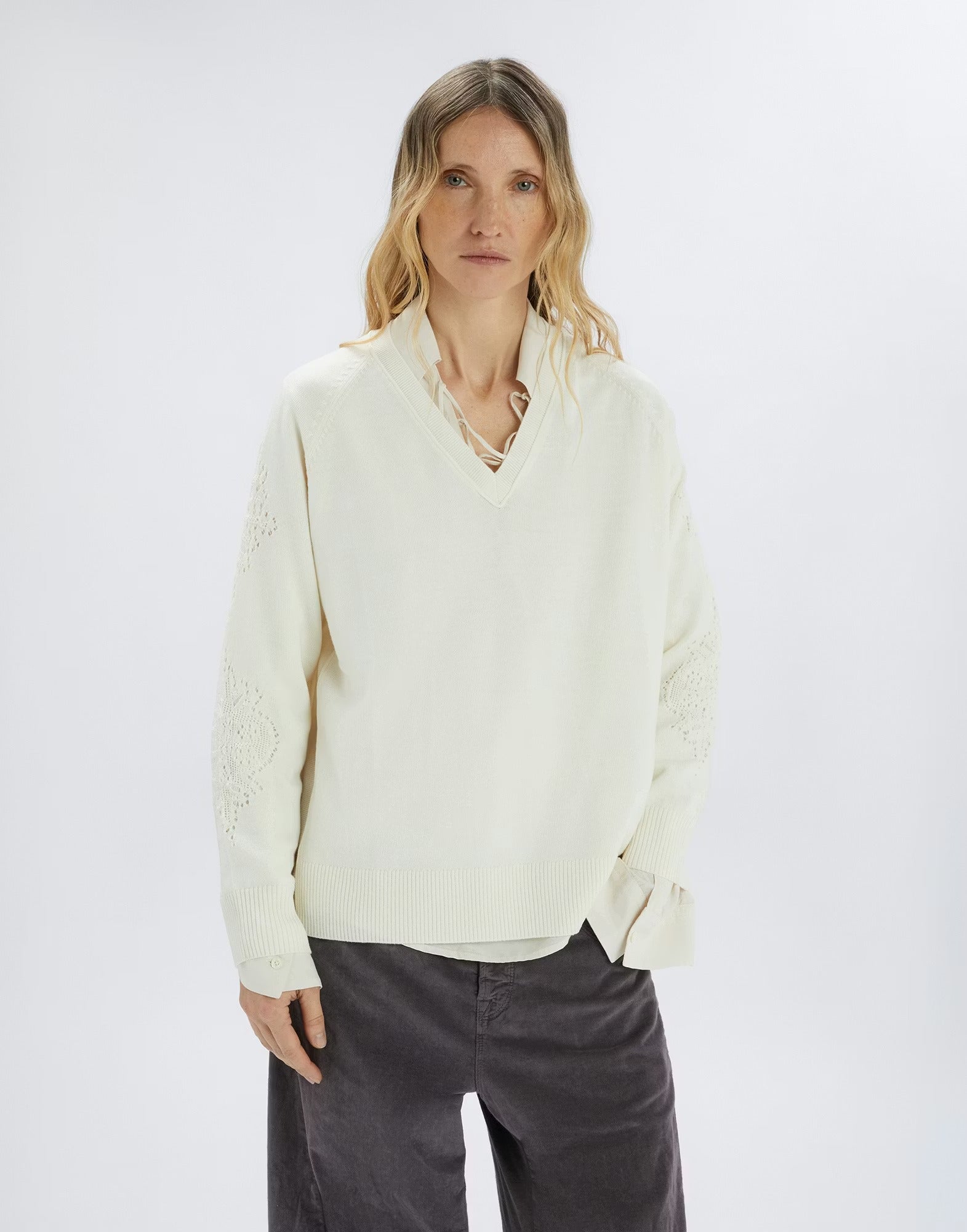 Cloister White Knit Sweater