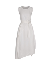 Awakening White cotton balloon midi dress