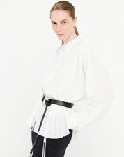 Slim Off-White Pleated Shirt