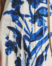 Cheerful Pleated midi dress with floral print