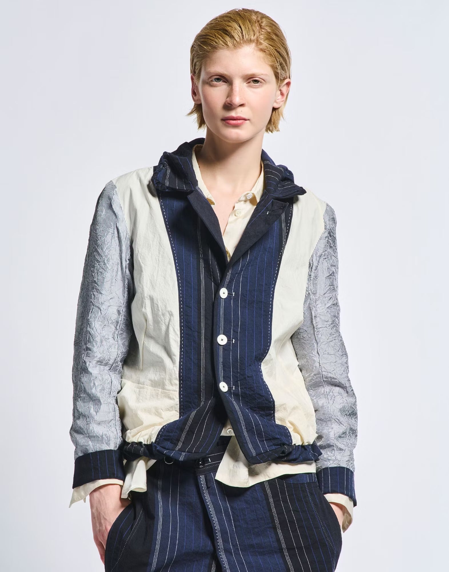 Hearsay Pinstriped cotton jacket