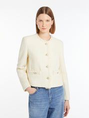 Off White Wool Blend Jacket