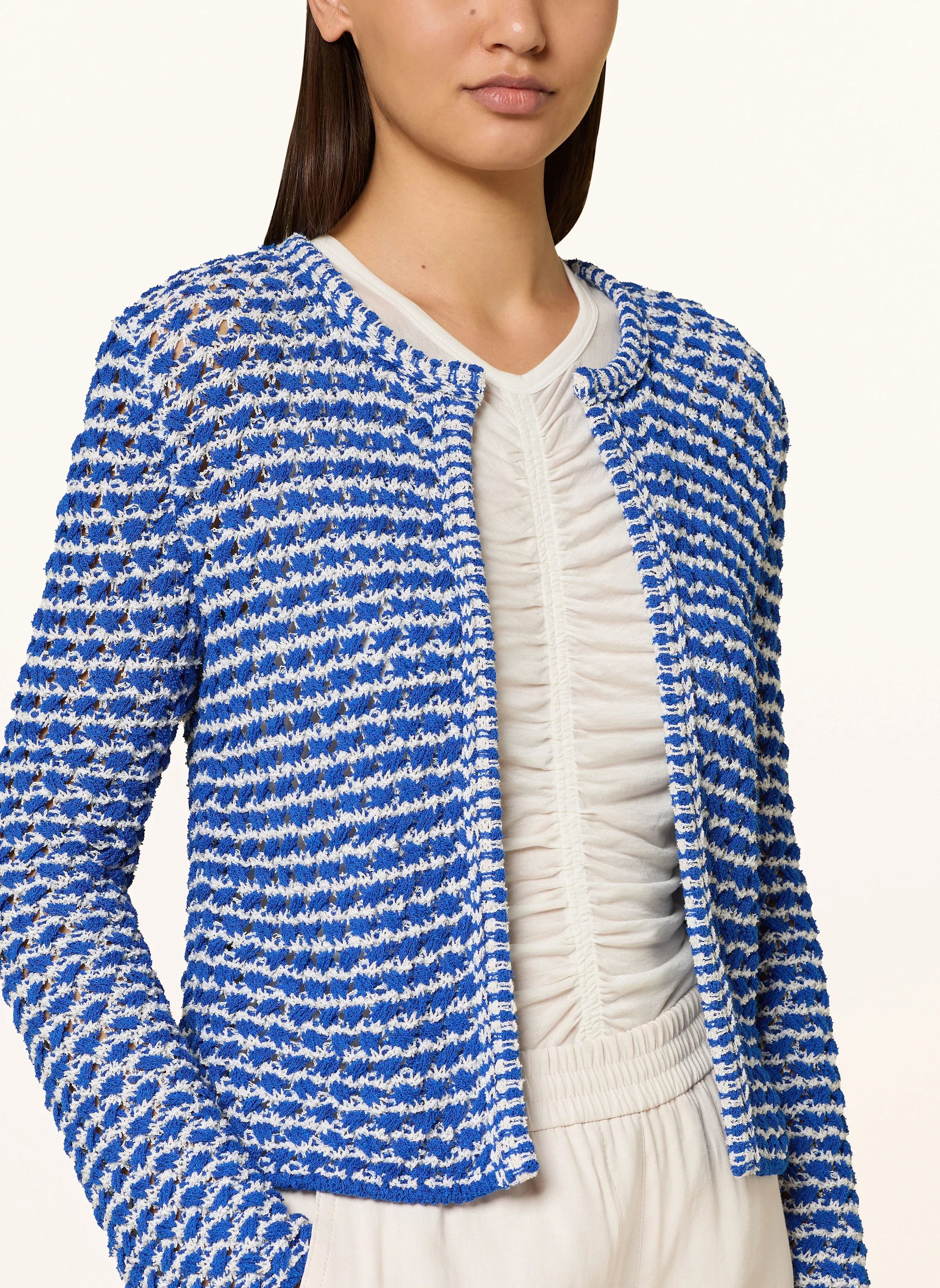 Blue Boucle Cardigan