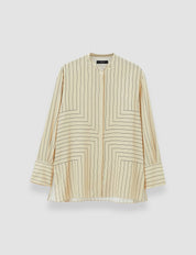 Athena Geometric Print Silk Blouse Affagato