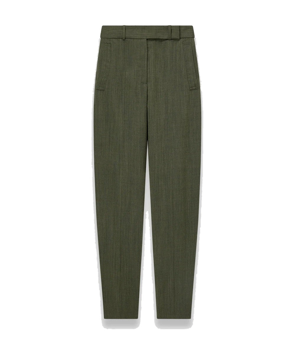JOSEPH Zen Light Wool Trousers Green