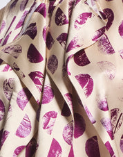 So & So Silk satin fuchsia top with cream polka dots