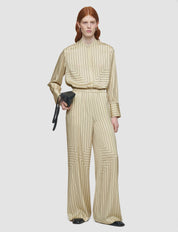 Hulin Geometric Print Silk Trousers Affagato