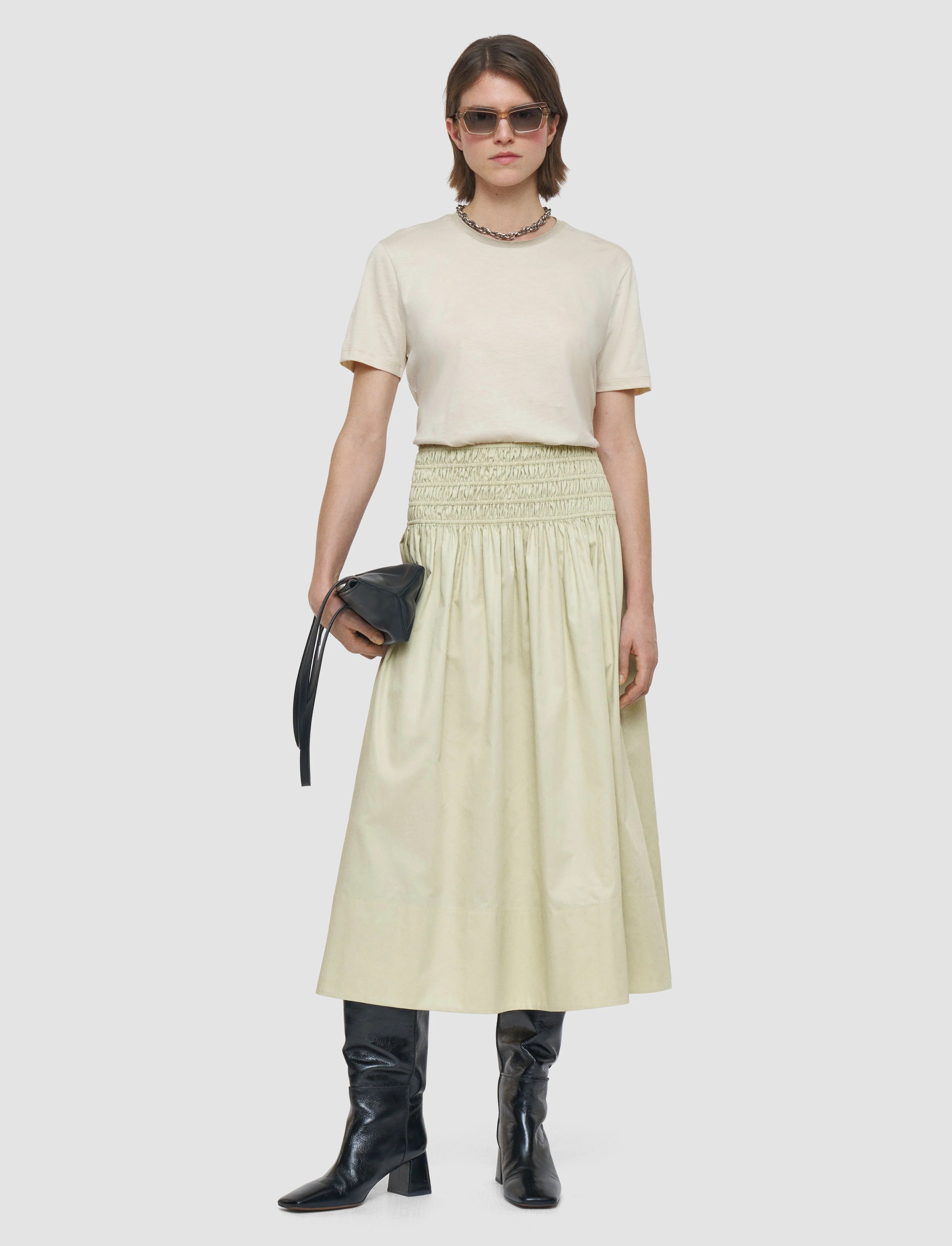 Leonie Cotton Sateen Skirt Affagato