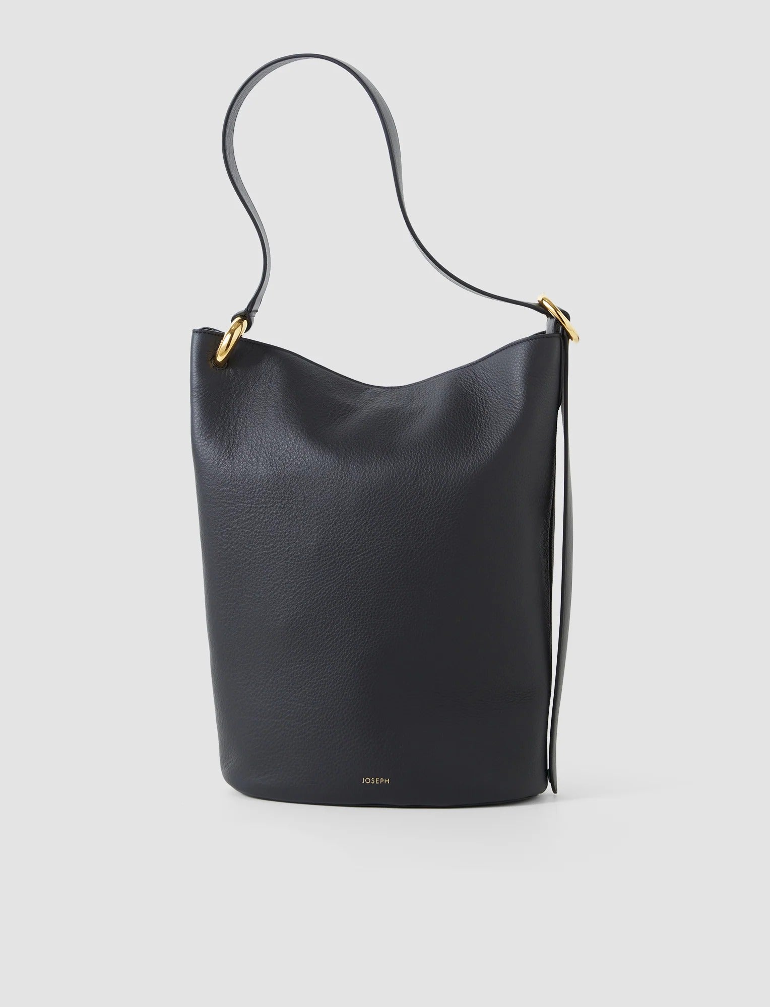 Bucket Bag Seta Leather Black