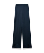 JOSEPH Dijon Silk Satin Trousers Blue