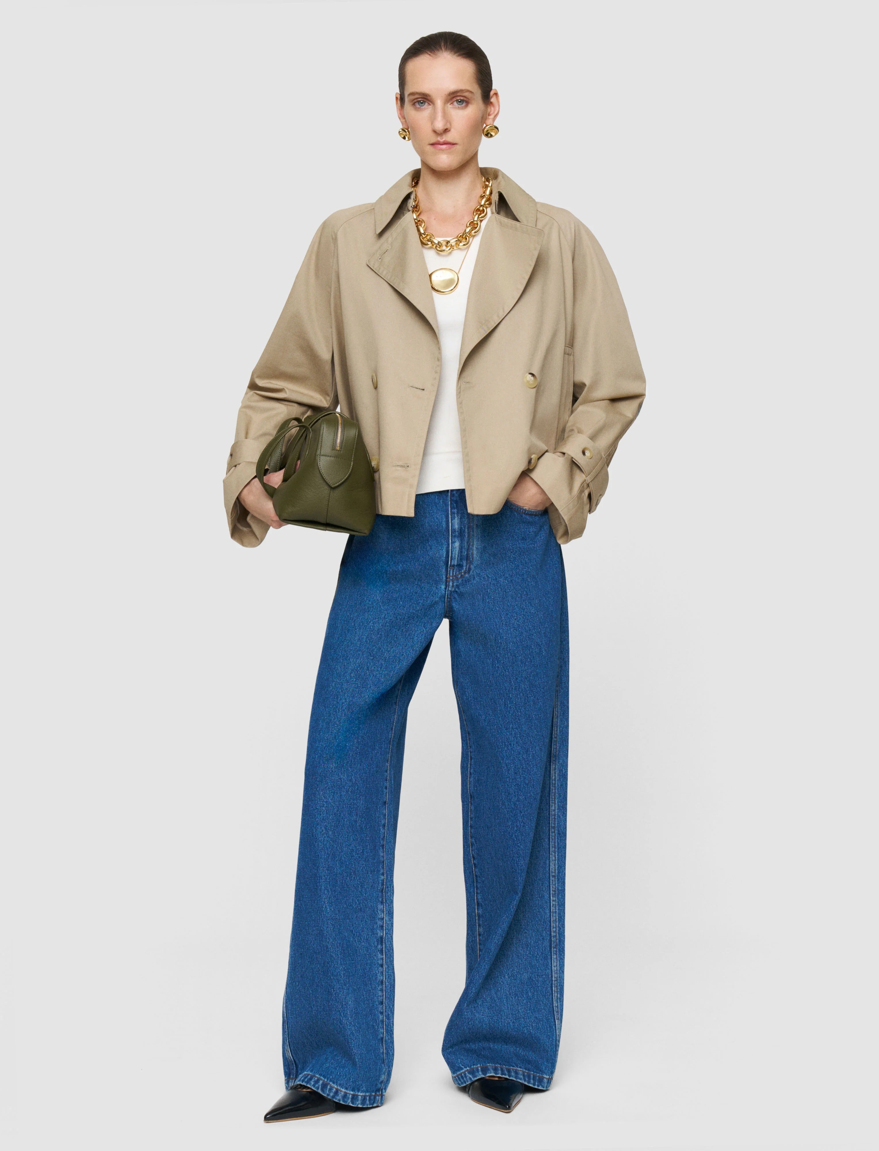 Zago Cotton Trench Jacket Beige