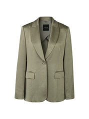 Hammered satin blazer sage