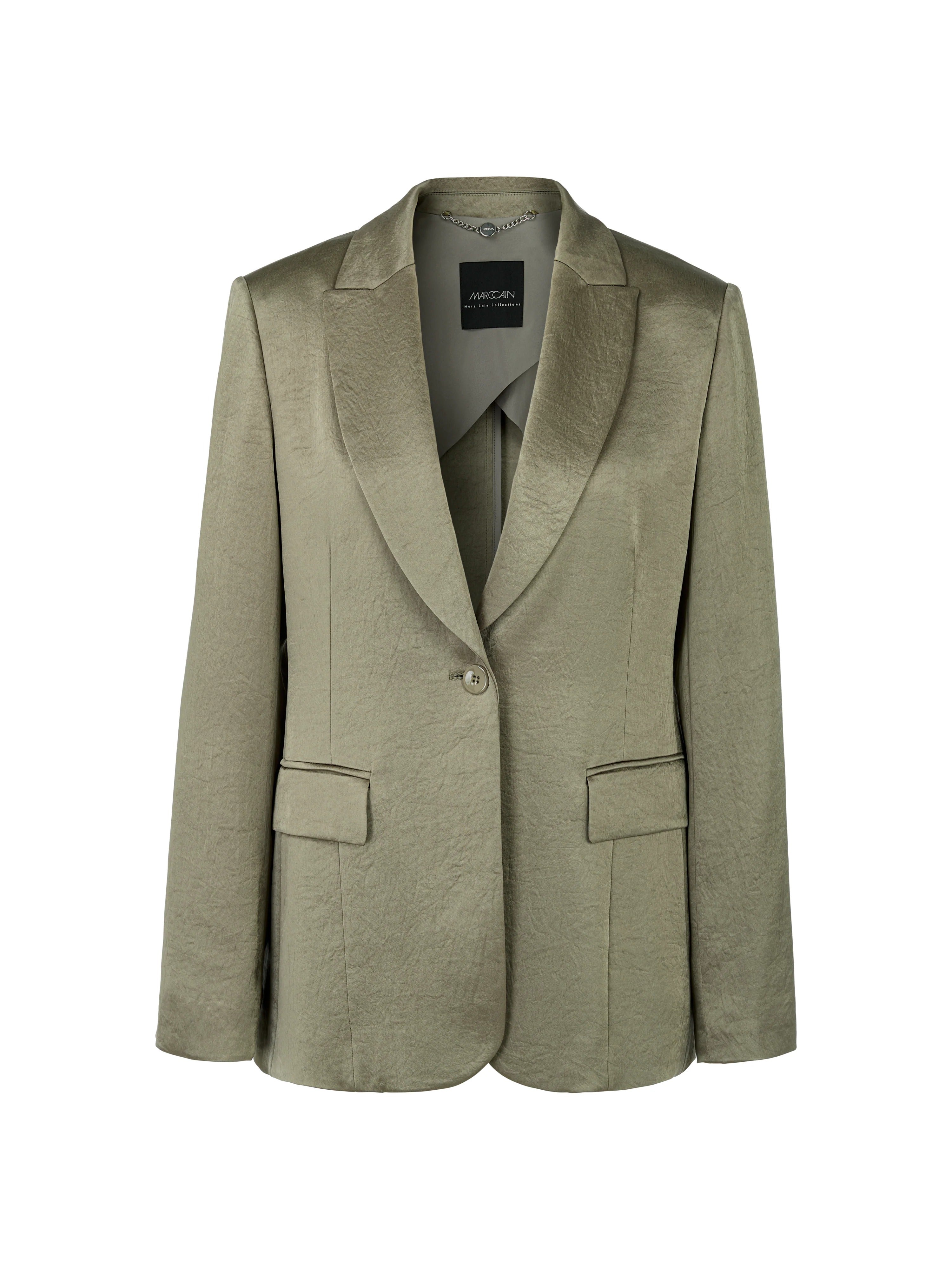 Hammered satin blazer sage
