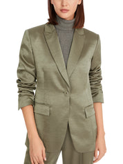Hammered satin blazer sage