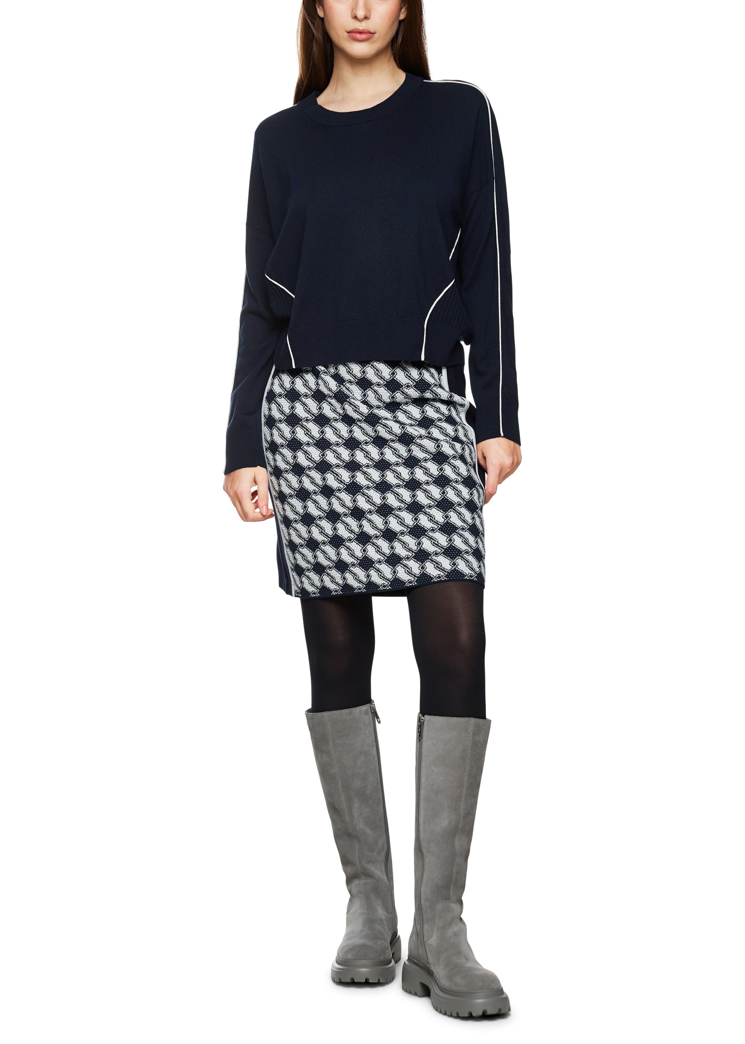 Cropped Sweater Navy
