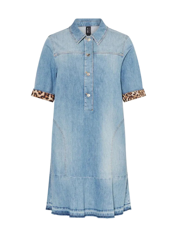 Marc Cain Denim Dress with Leopard Cuff