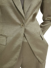 Hammered satin blazer sage