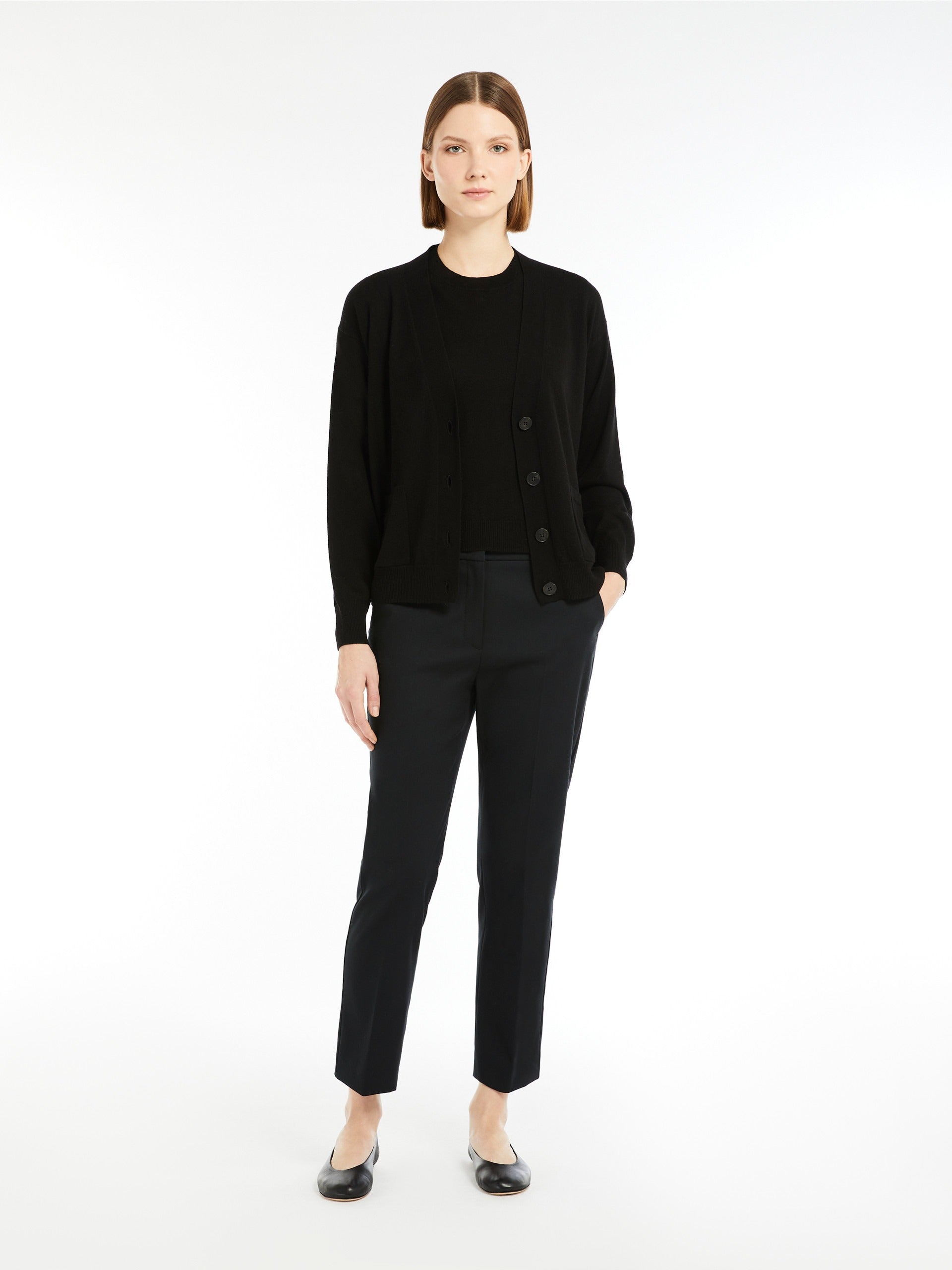 Stretch cotton cigarette trousers