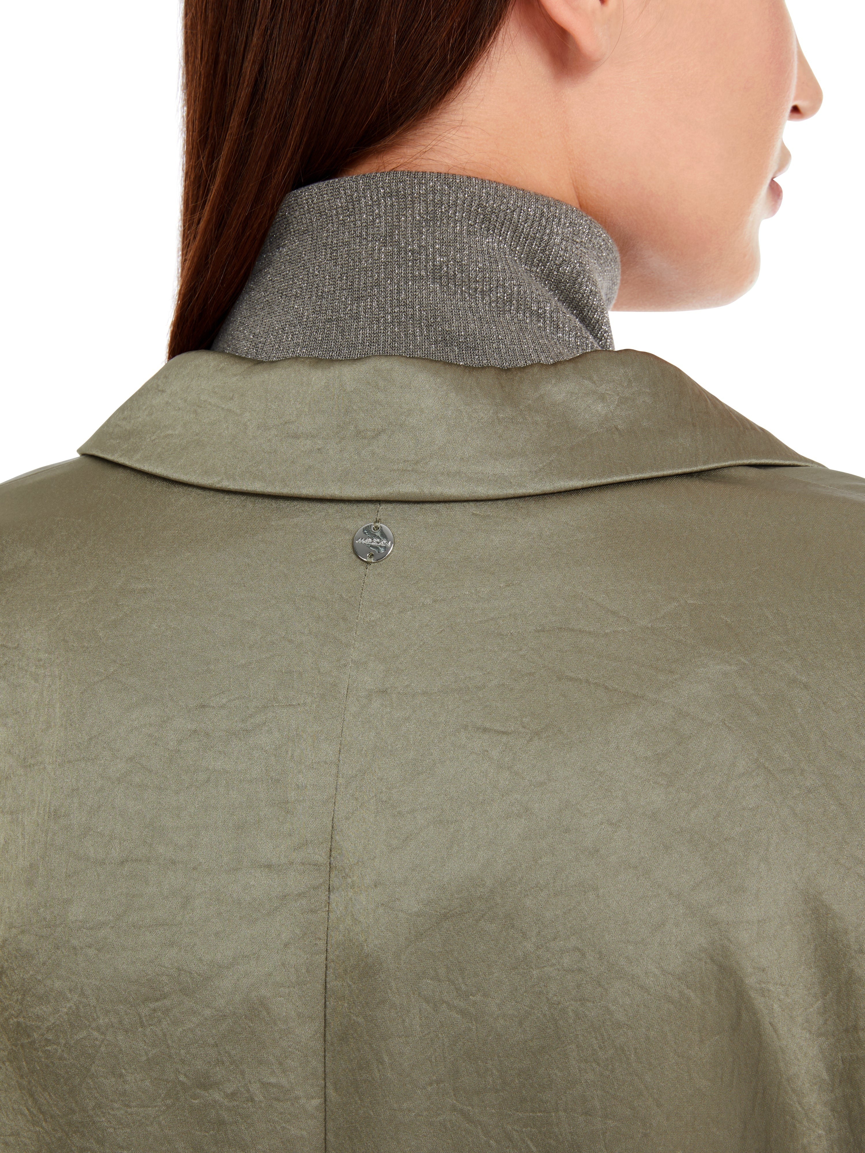 Hammered satin blazer sage