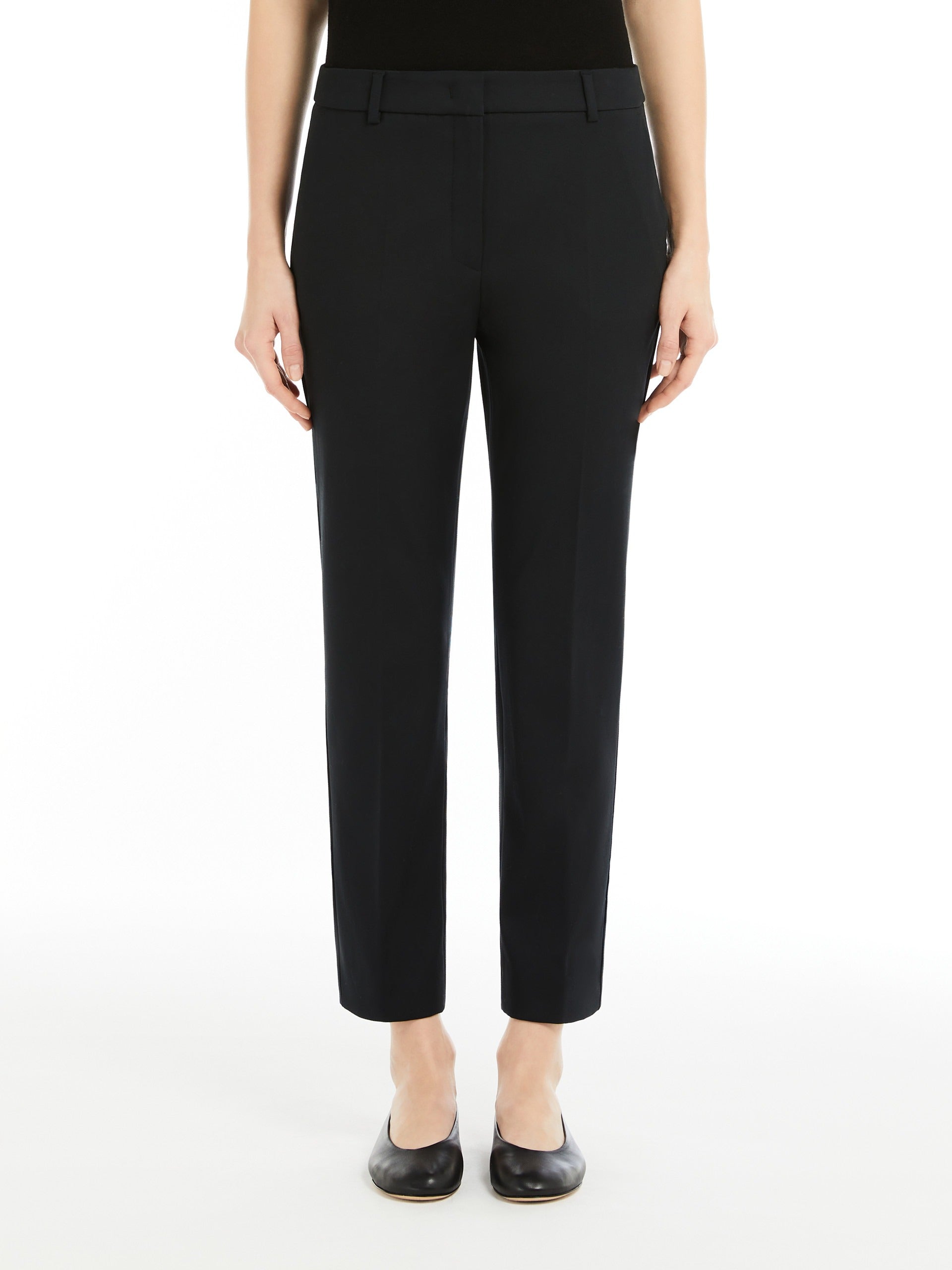 Stretch cotton cigarette trousers
