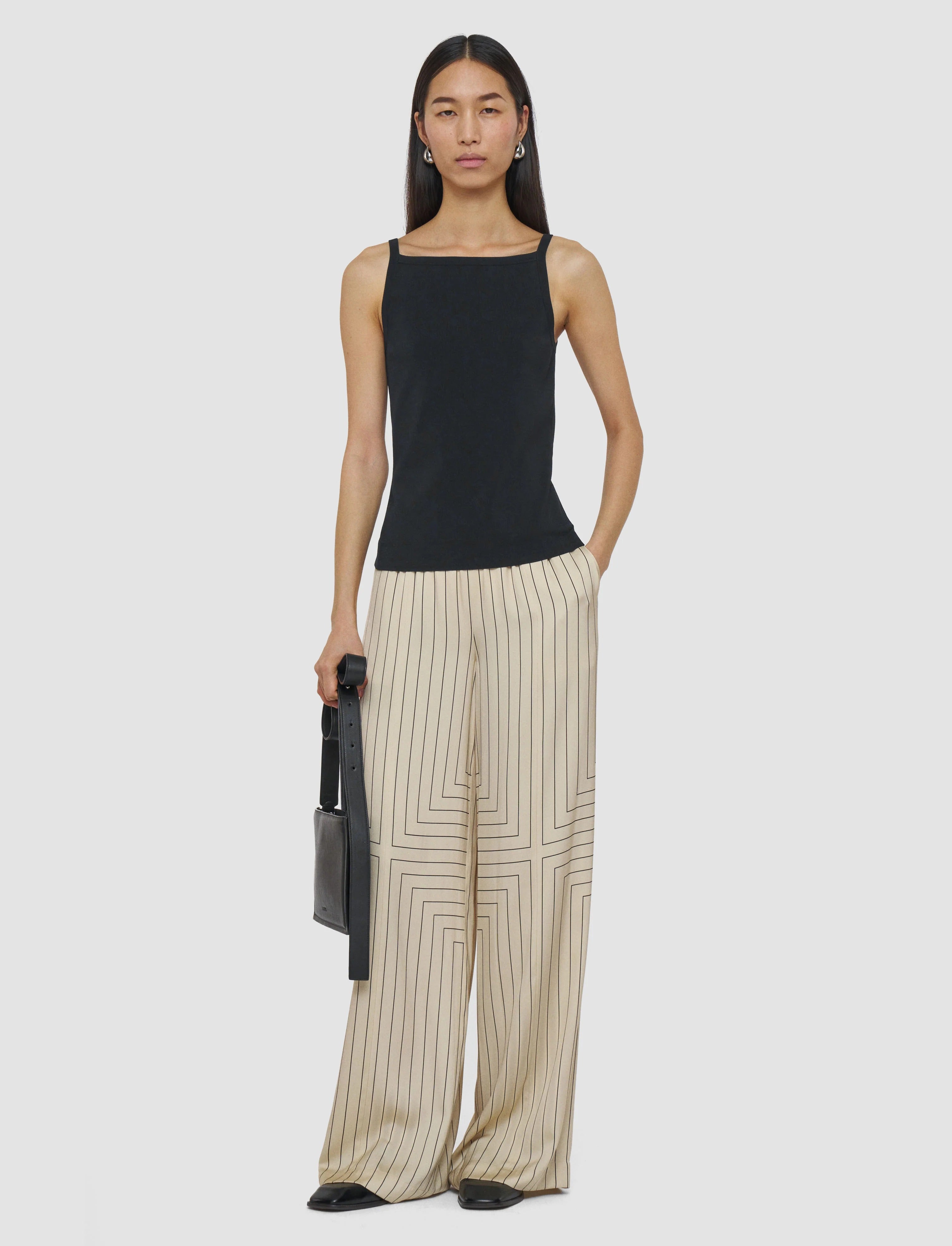 Hulin Geometric Print Silk Trousers Affagato