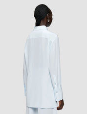 Bold-Blouse-Crepe De Soie Bllue