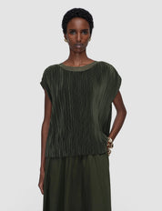 Cedre Pleated Satin Top