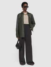 Nour Satin Twill Trousers Brown