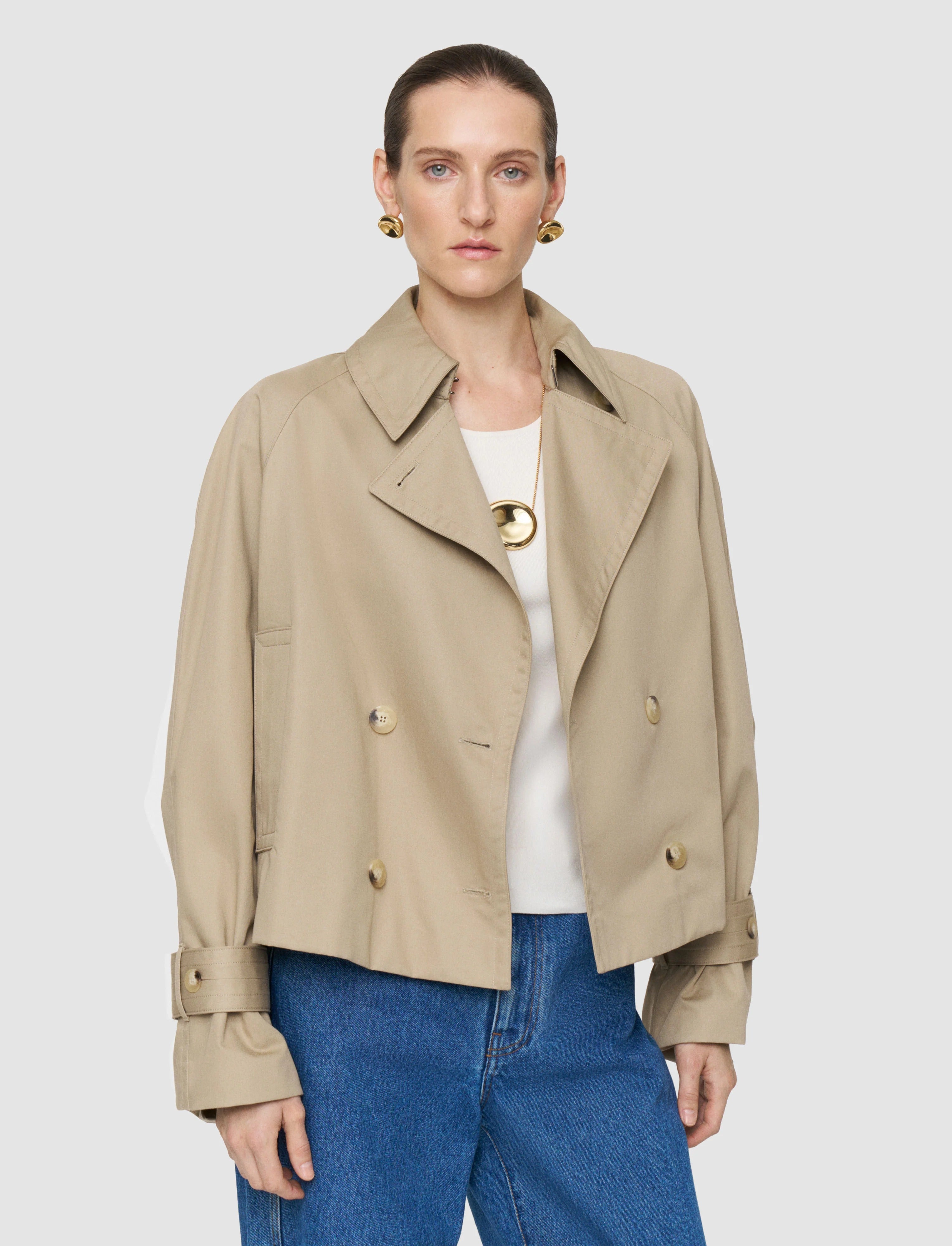 Zago Cotton Trench Jacket Beige