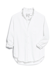 Frank & Eileen Eileen Ruffle Collar Button-Up Shirt White