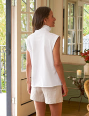 Olivia - Popover Collar Tank White