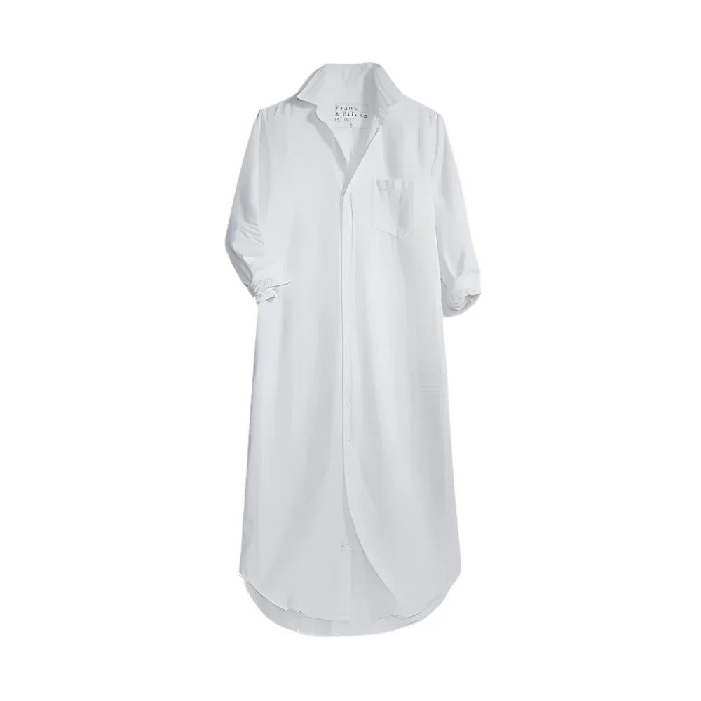 Rory Shirtdress White Tattered Denim