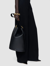Bucket Bag Seta Leather Black