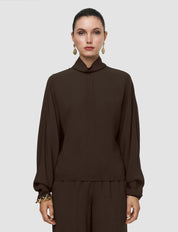 Buick-Blouse-Crepe Brown