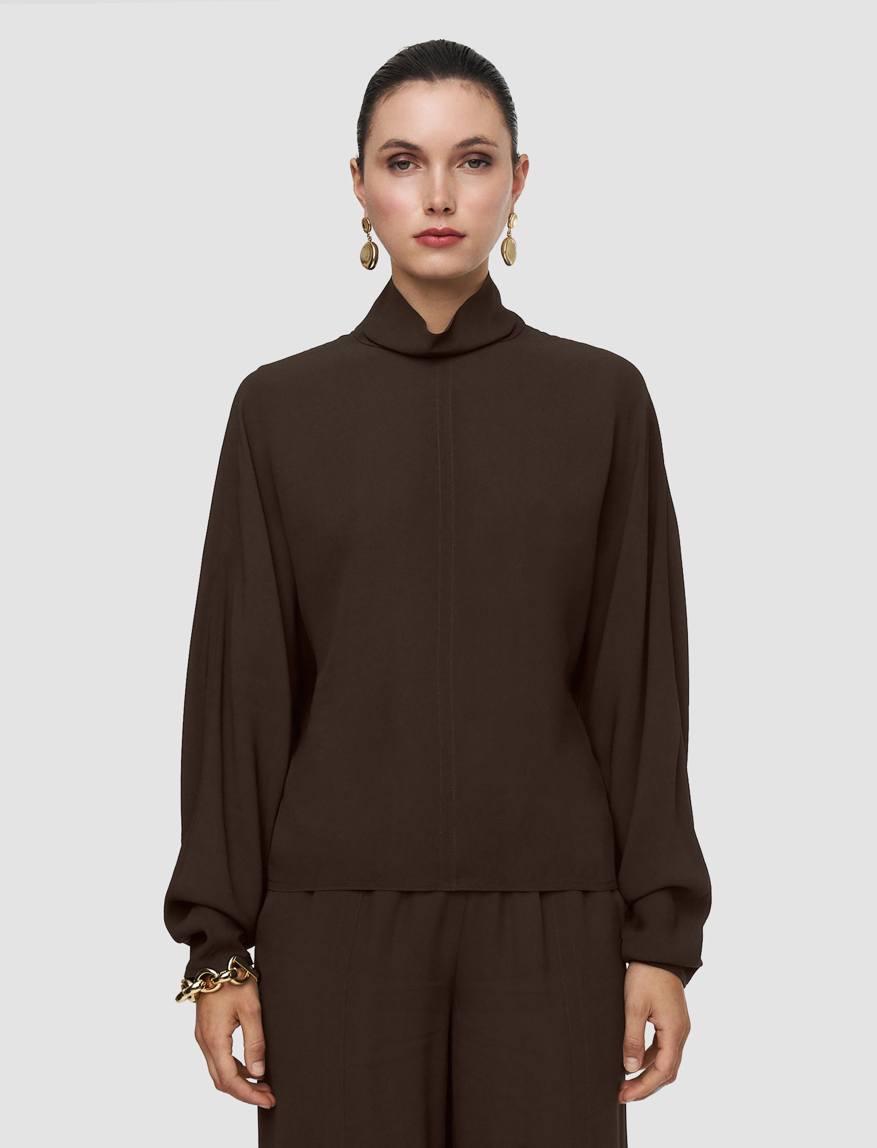 Buick-Blouse-Crepe Brown