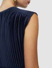 Volta-Dress-Knit Weave Plisse Blue