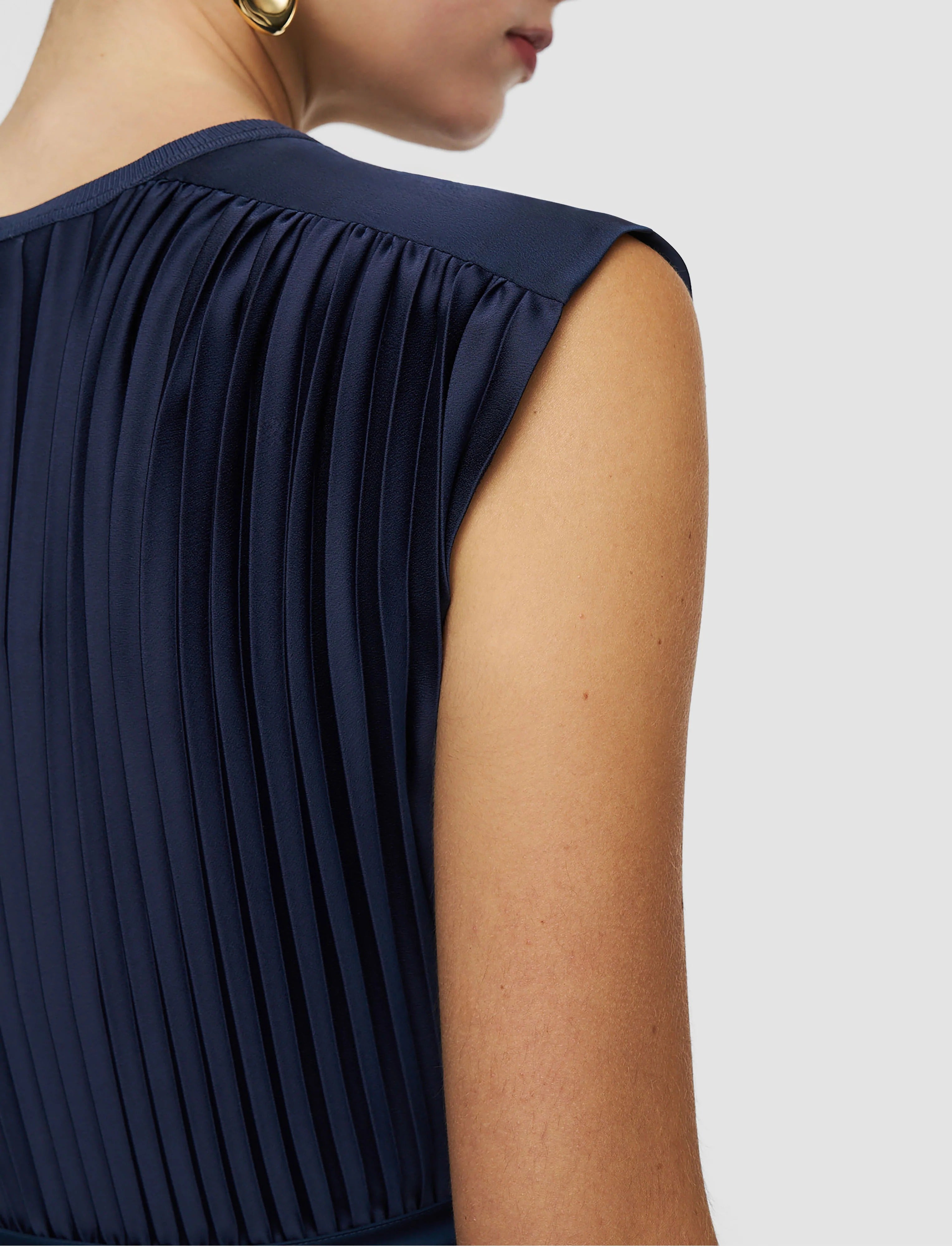 Volta-Dress-Knit Weave Plisse Blue