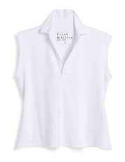 Olivia - Popover Collar Tank White