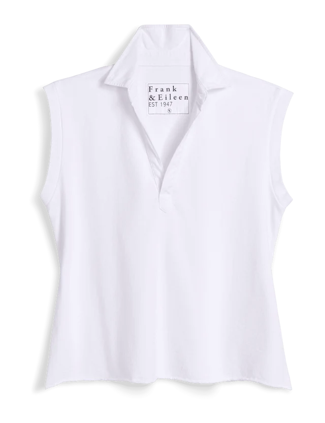 Olivia - Popover Collar Tank White