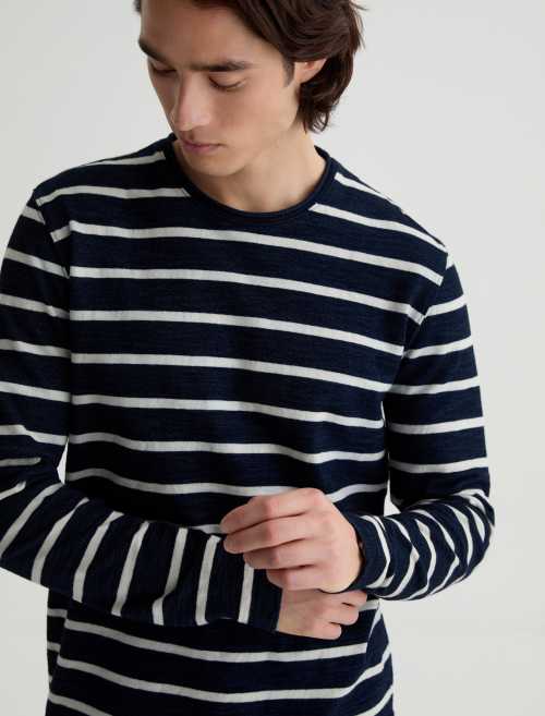 Danny Long-Sleeve Shirt Navy/Natural Stripe