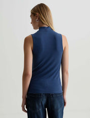 Edie Sleeveless Turtle Neck Blue