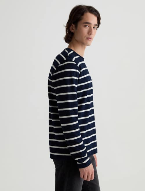 Danny Long-Sleeve Shirt Navy/Natural Stripe