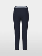 Slim-Fit Trousers With Striped Waistband Navy