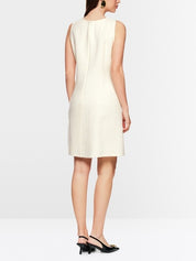Sleeveless bouclé shift dress