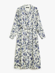 Printed Silk Dress Blue