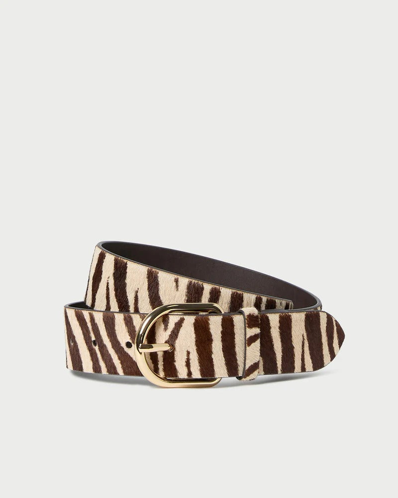 Isaac Cream Zebra Belt